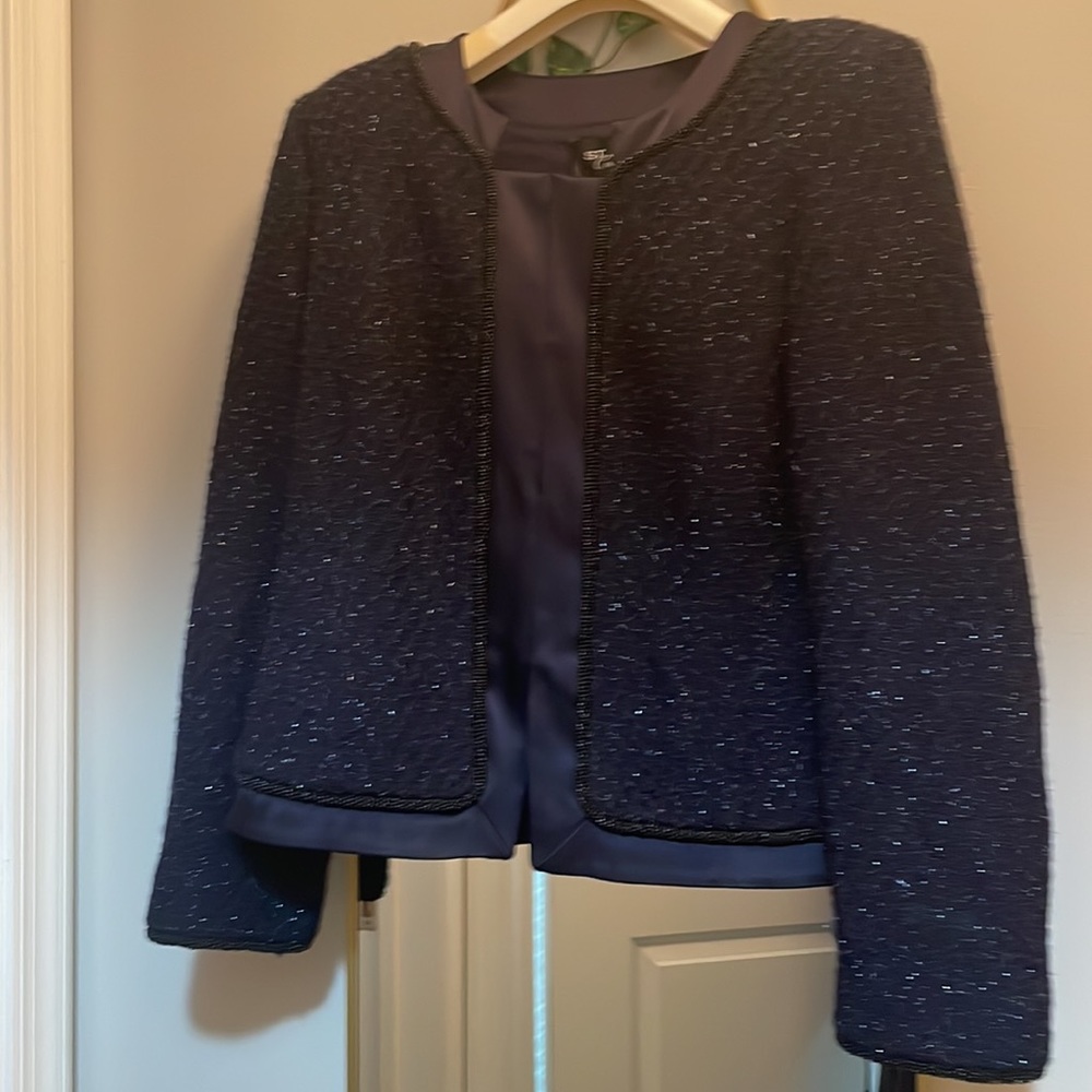 ST JOHN Couture Wool navy blazer size 10